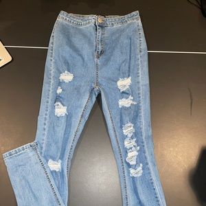 Distressed disco jeans